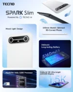 Tecno Spark Slim (256GB/8GB; 50MP Dual Camera; 5200mAh) - Image 3